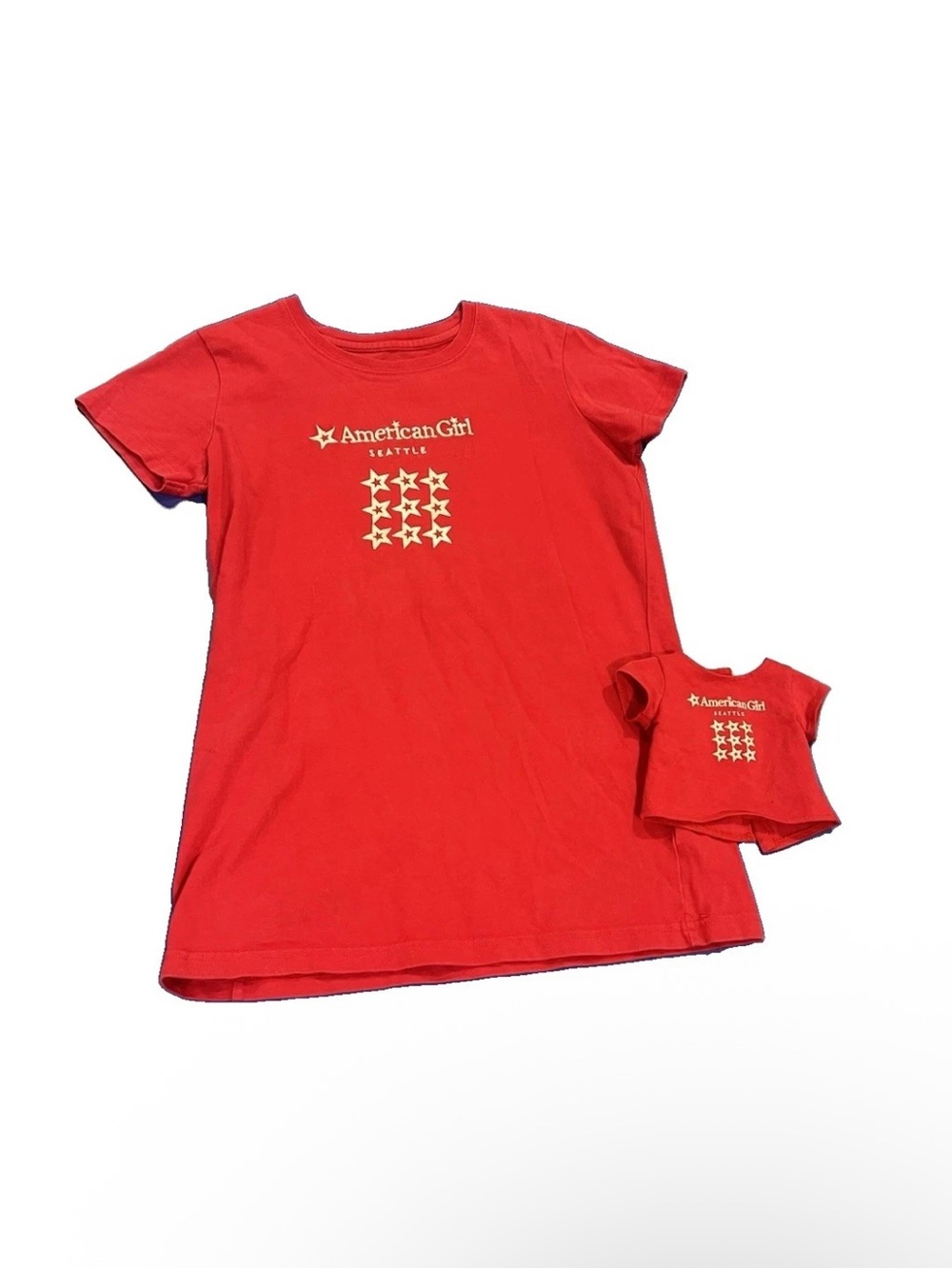 American Girl Matching Top Seattle Star Logo Tee For Doll and Girls XL 18/20 Red